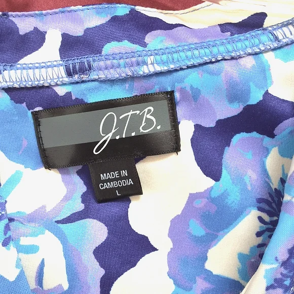 J.T.B., NWOT, Large, Women's Floral Sequined Top - Picture 3 of 8